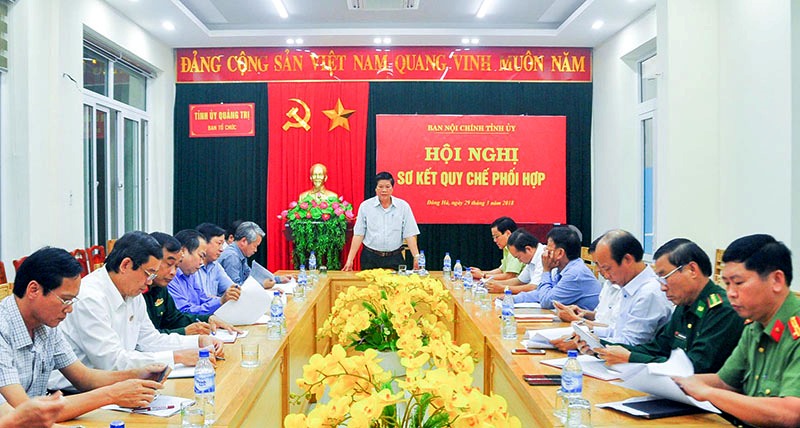Hội nghị sơ kết quy chế phối hợp giữa Ban Nội chính Tỉnh ủy Quảng Trị với các cơ quan trong tỉnh (tháng 3-2018)