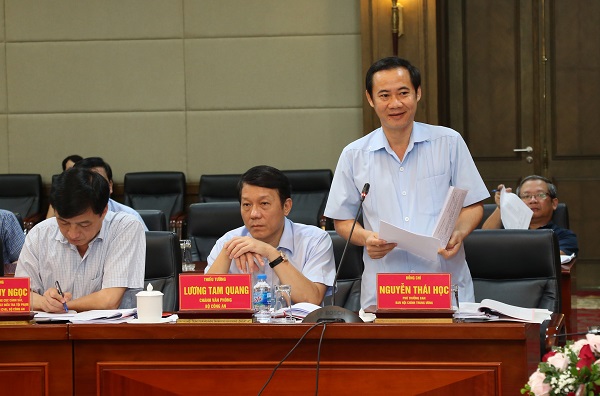 Đồng chí Nguyễn Thái Học, Phó trưởng Ban Nội chính Trung ương, Phó trưởng Đoàn công tác thông qua Kế hoạch kiểm tra