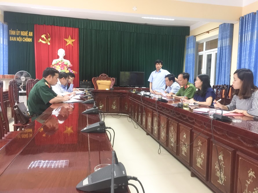 Một buổi làm việc của Ban Nội chính Tỉnh ủy Nghệ An