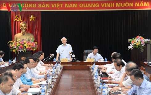 Tổng Bí thư Nguyễn Phú Trọng làm việc với Ban Tuyên giáo Trung ương về kết quả công tác kể từ sau Đại hội lần thứ  XII của Đảng