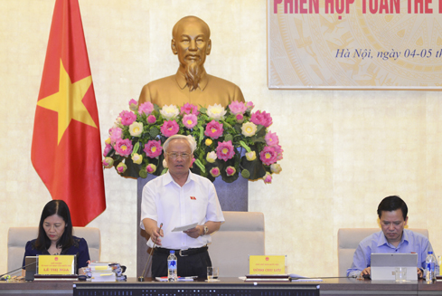 hó Chủ tịch Quốc hội Uông Chu Lưu phát biểu tại Phiên họp toàn thể lần thứ 11 của Ủy ban Tư pháp