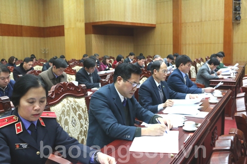 Các đại biểu dự Hội nghị công tác nội chính và phòng, chống tham nhũng tỉnh Lạng Sơn