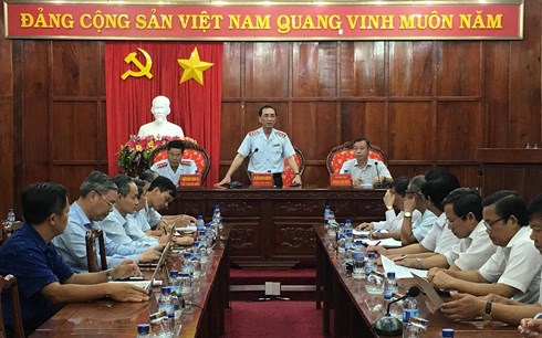 Quang cảnh buổi công bố quyết định thanh tra tại UBND tỉnh Bình Phước  