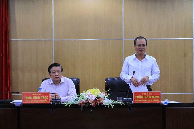 Đồng chí Trần Văn Nam, Ủy viên Trung ương Đảng, Bí thư Tỉnh ủy Bình Dương phát biểu