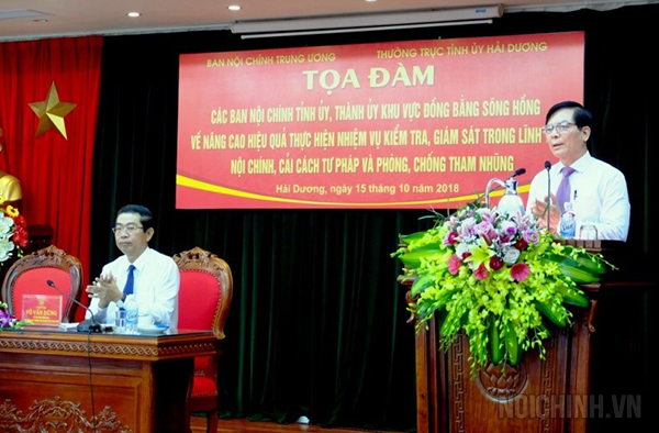 Đồng chí Vũ Văn Sơn, Phó Bí thư Thường trực Tỉnh ủy Hải Dương phát biểu tại buổi Tọa đàm
