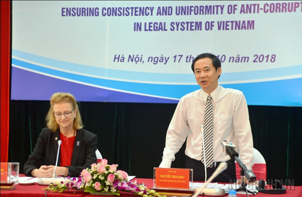 Đồng chí Nguyễn Thái Học, Phó trưởng Ban Nội chính Trung ương chủ trì Hội thảo