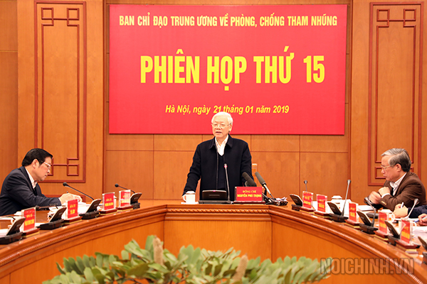 Đồng chí Tổng Bí thư, Chủ tịch nước Nguyễn Phú Trọng, Trưởng Ban Chỉ đạo Trung ương về phòng, chống tham nhũng kết luận Phiên họp