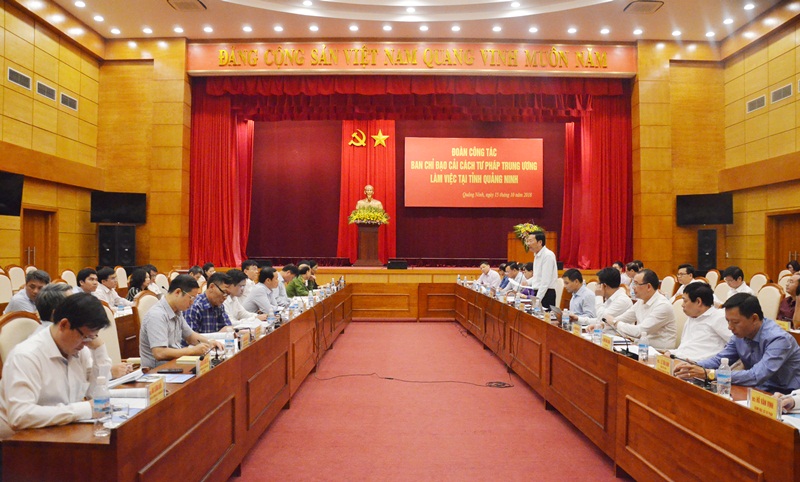 Đoàn công tác Ban Chỉ đạo Cải cách tư pháp Trung ương làm việc với tỉnh Quảng Ninh