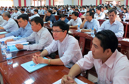 Các đại biểu dự Hội nghị tập huấn nghiệp vụ về công tác phòng, chống tham nhũng tại tỉnh Bình Phước