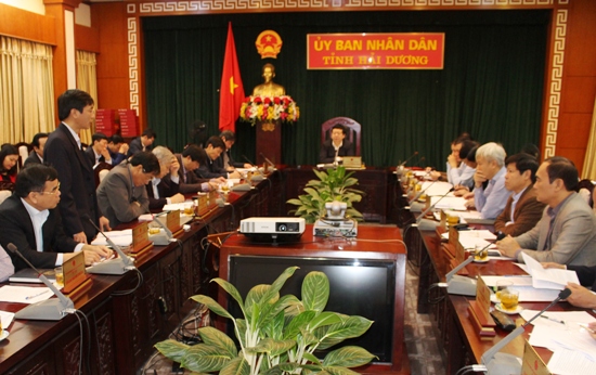 Một cuộc họp của Ủy ban nhân dân tỉnh Hải Dương
