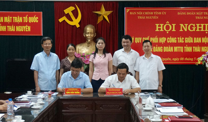 Ban Nội chính Tỉnh ủy Thái Nguyên và Đảng đoàn Mặt trận Tổ quốc tỉnh ký Quy chế phối hợp công tác 