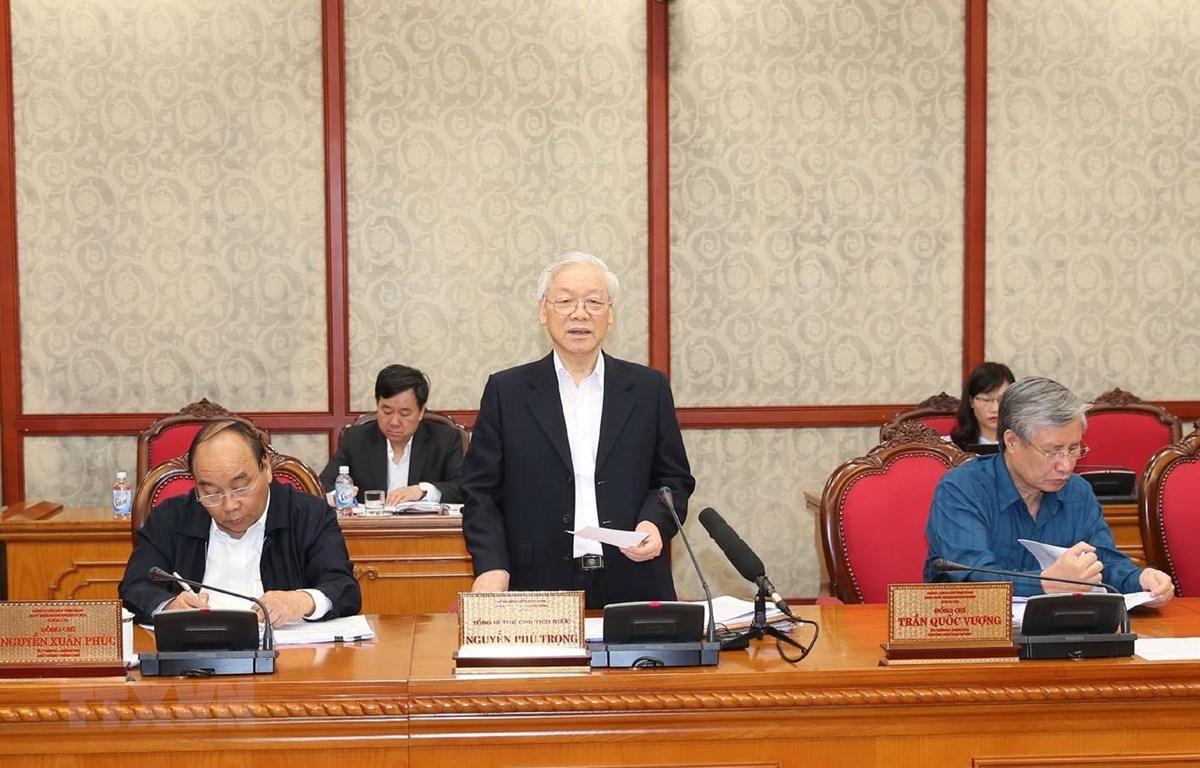 Tổng Bí thư, Chủ tịch nước Nguyễn Phú Trọng phát biểu tại cuộc họp