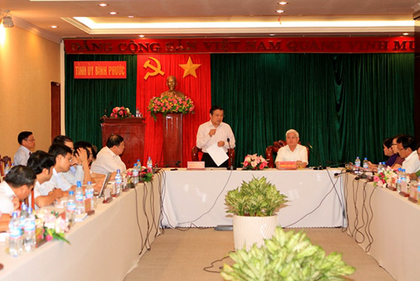 Đoàn công tác của Ban Nội chính Trung ương làm việc tại tỉnh Bình Phước