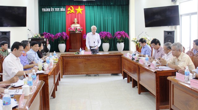 Ban Chỉ đạo Cải cách tư pháp tỉnh kiểm tra tại Thành ủy Tuy Hòa tháng 5-2019