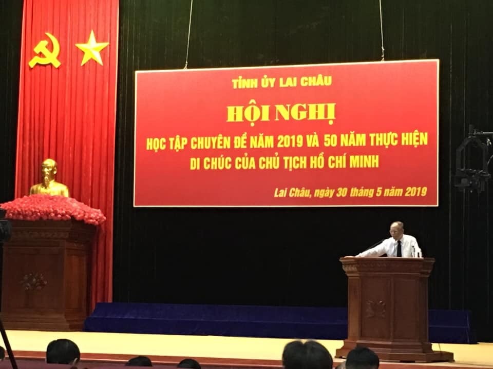 Tỉnh ủy Lai Châu tổ chức Hội nghị học tập chuyên đề  năm 2019 và 50 năm thực hiện Di chúc của Chủ tịch Hồ Chí Minh