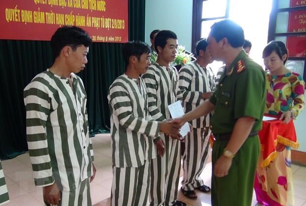 Công an tỉnh Lai Châu trao Quyết định đặc xá, giảm án cho 19 phạm nhân tại Trại tạm giam Công an tỉnh Lai Châu năm 2013