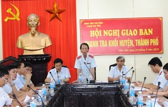 Hội nghị giao ban thanh tra khối huyện, thành phố tỉnh Thái Bình. (Ảnh thanhtra.com.vn)