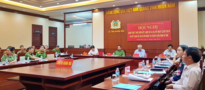 Công an tỉnh Khánh Hòa họp về công tác bảo đảm trật tự 
