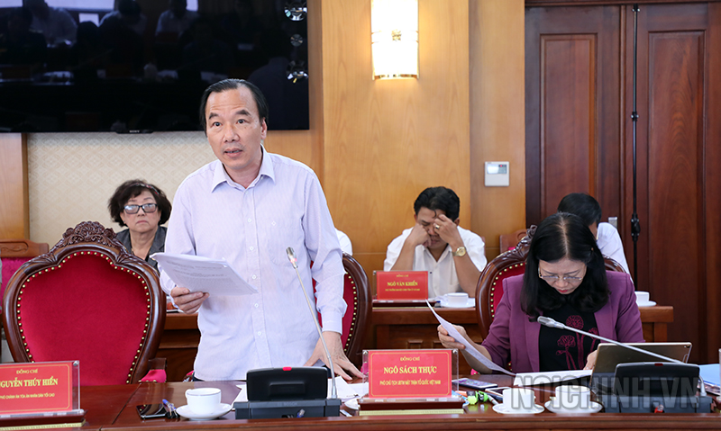 Đồng chí Ngô Sách Thực, Phó Chủ tịch Ủy ban Trung ương Mặt trận Tổ quốc Việt Nam