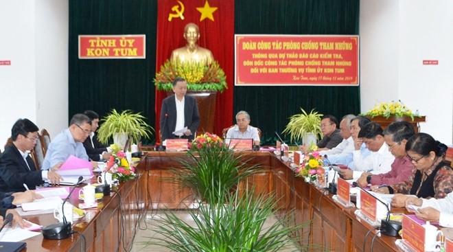 Bộ trưởng Tô Lâm phát biểu tại buổi làm việc với ban thường vụ tỉnh ủy Kon Tum