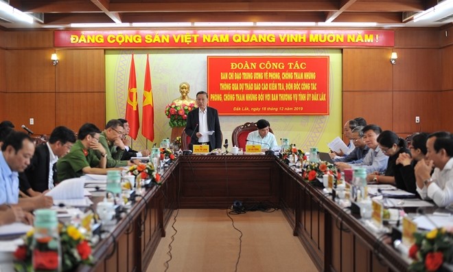 Bộ trưởng Tô Lâm phát biểu tại buổi làm việc với Ban Thường vụ Tỉnh ủy Đắk Lắk.