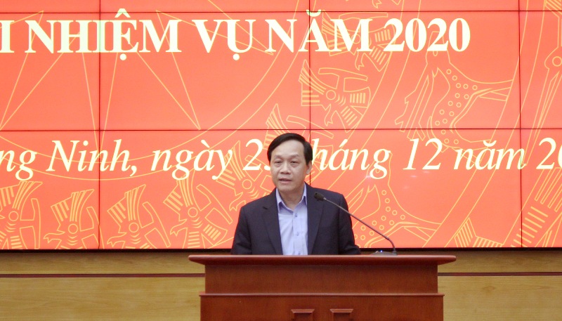 Đồng chí Nguyễn Thanh Hải, Phó trưởng Ban Nội chính Trung ương phát biểu tại Hội nghị