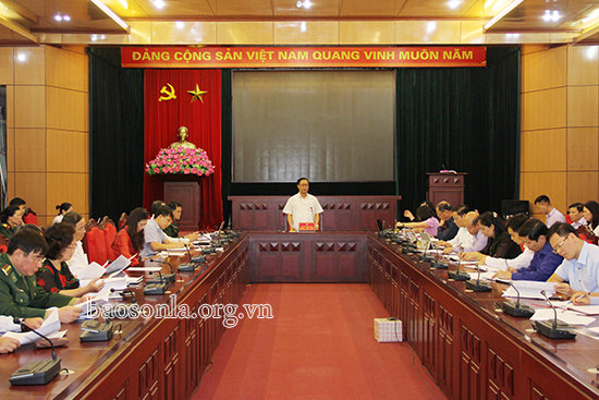 Một cuộc họp của Ủy ban nhân dân tỉnh Sơn La
