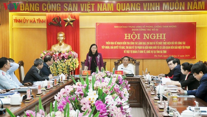 Đoàn công tác Ban Chỉ đạo Trung ương phòng, chống tham nhũng làm việc tại tỉnh Hà Tĩnh