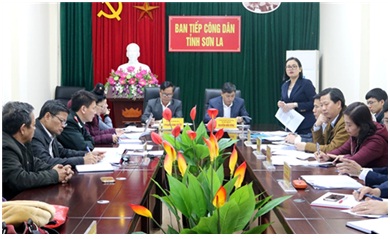 Đồng chí Nguyễn Hữu Đông, Ủy viên dự khuyết Ban Chấp hành Trung ương Đảng, Bí thư Tỉnh ủy Sơn La đã tiếp công dân định kỳ tháng 2/2020