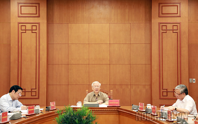 Đồng chí Tổng Bí thư, Chủ tịch nước Nguyễn Phú Trọng, Trưởng Ban Chỉ đạo  Trung ương về phòng, chống tham nhũng chủ trì cuộc họp