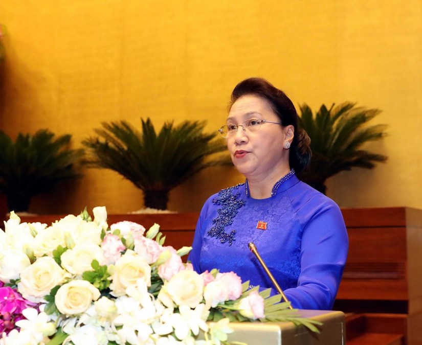 Chủ tịch Quốc hội Nguyễn Thị Kim Ngân phát biểu bế mạc Kỳ họp thứ 9