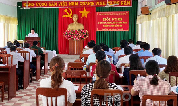 Hội nghị sơ kết công tác kiểm tra, giám sát, thi hành kỷ luật đảng 6 tháng đầu năm 2020 tỉnh Bình Định