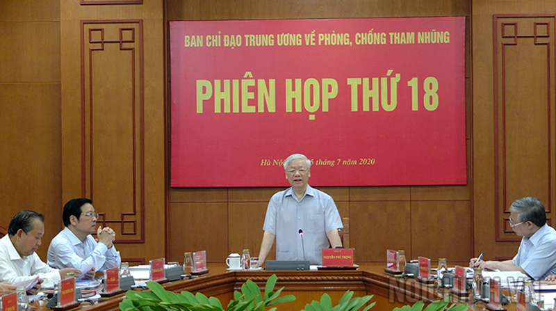 Đồng chí Tổng Bí thư, Chủ tịch nước Nguyễn Phú Trọng chủ trì Phiên họp 18 Ban Chỉ đạo Trung ương về phòng, chống tham nhũng