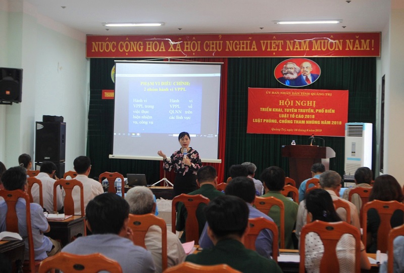 Hội nghị tuyên truyền, phổ biến Luật Phòng, chống tham nhũng năm 2018 tỉnh Quảng Trị