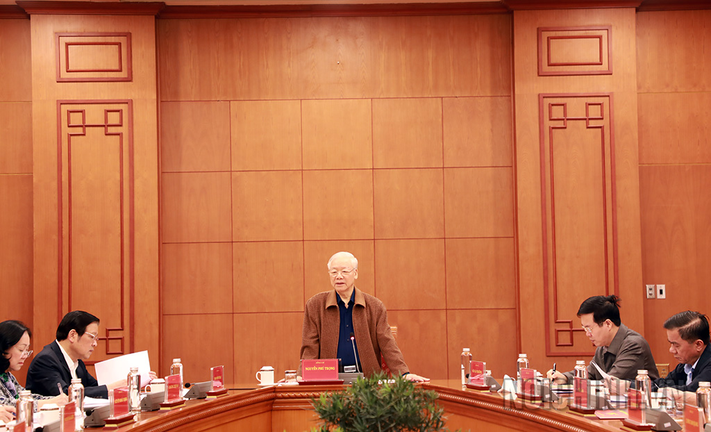 Đồng chí Tổng Bí thư Nguyễn Phú Trọng, Trưởng Ban Chỉ đạo Trung ương về phòng, chống tham nhũng, tiêu cực phát biểu chỉ đạo