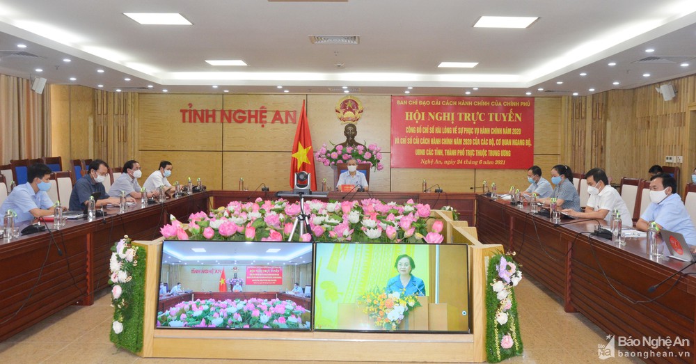 Hội nghị trực tuyến công bố Chỉ số cải cách hành chính năm 2020 tỉnh Nghệ An