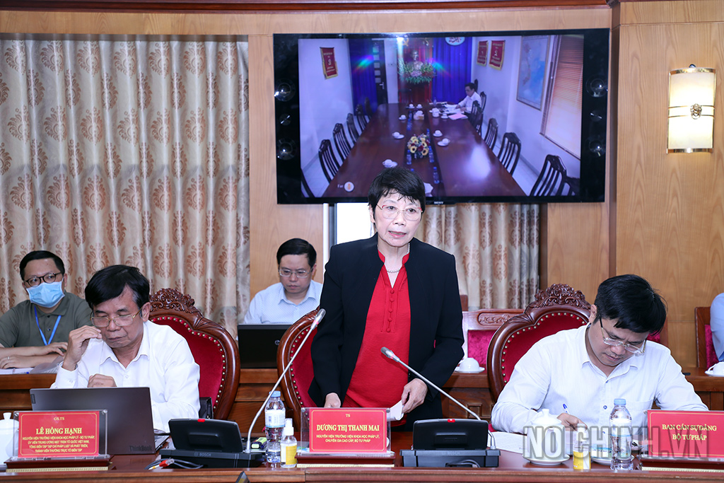 Đồng chí Dương Thị Thanh Mai, nguyên Viện trưởng Viện Khoa học pháp lý, chuyên gia cao cấp, Bộ Tư pháp