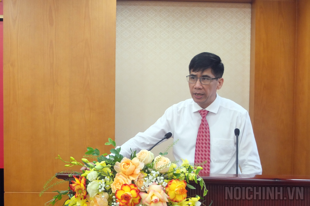 Đồng chí Nguyễn Xuân Diện, Bí thư Chi bộ nhiệm kỳ 2020-2022 phát biểu khai mạc Đại hội