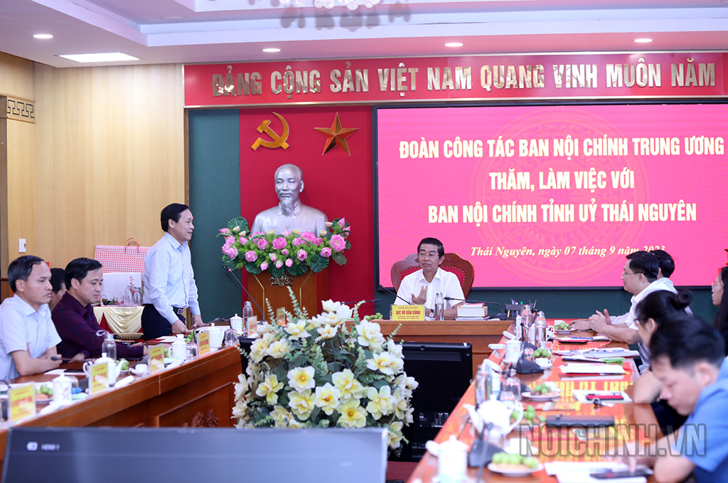 Đồng chí Nguyễn Thanh Hải, Phó Trưởng Ban Nội chính Trung ương phát biểu