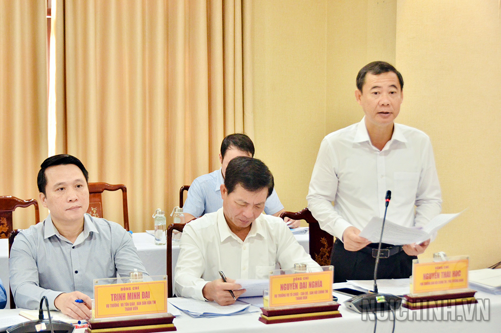 Đồng chí Nguyễn Thái Học, Phó Trưởng Ban Nội chính Trung ương, Phó trưởng Đoàn kiểm tra công bố Quyết định, Kế hoạch kiểm tra