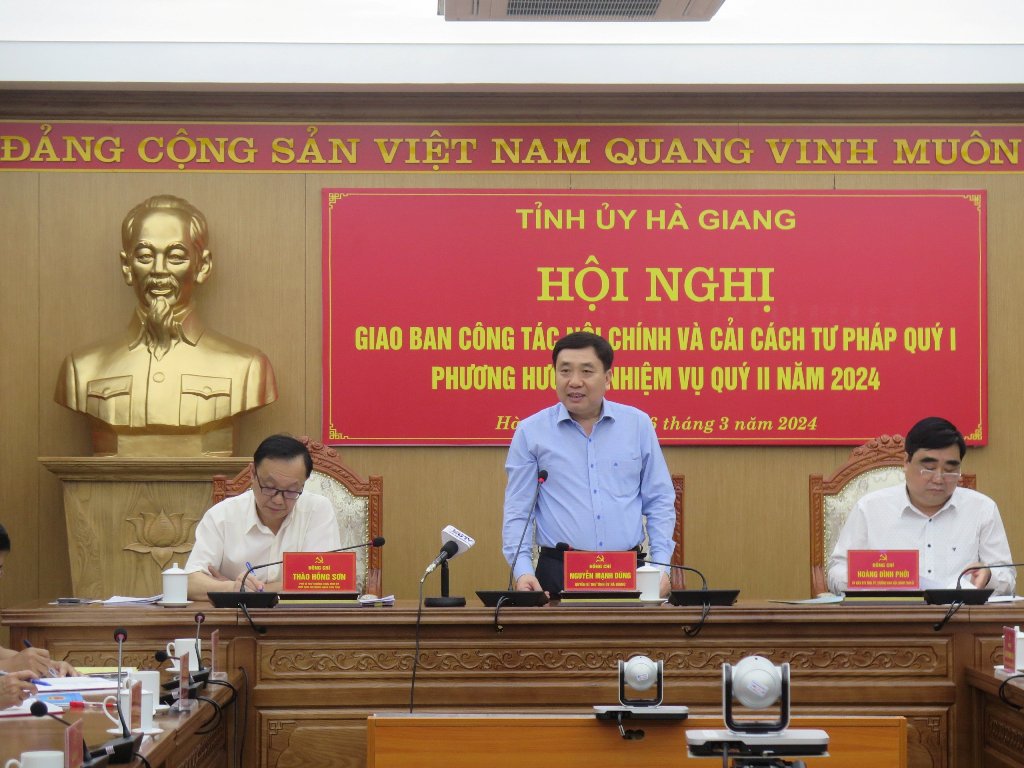 Đồng chí Nguyễn Mạnh Dũng, Quyền Bí thư Tỉnh ủy phát biểu kết luận Hội nghị