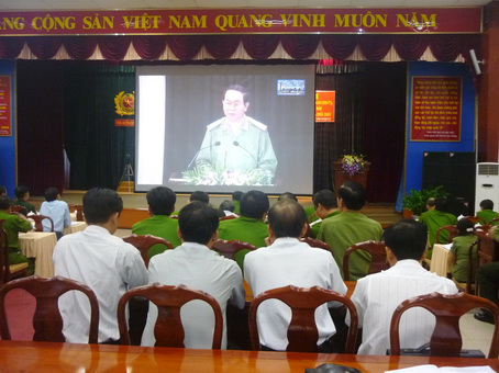 Công an tỉnh Đồng Nai tham gia một cuộc họp trực tuyến do Bộ Công an tổ chức