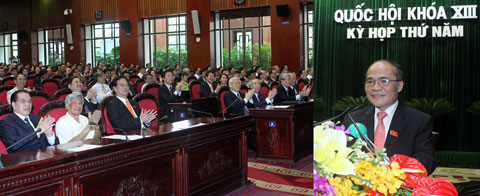 Chủ tịch Quốc hội Nguyễn Sinh Hùng đọc diễn văn bế mạc