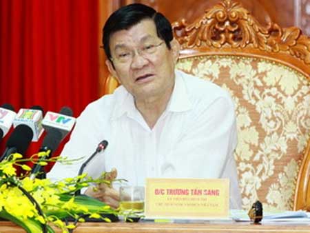 Chủ tịch nước Trương Tấn Sang chủ trì buổi làm việc
