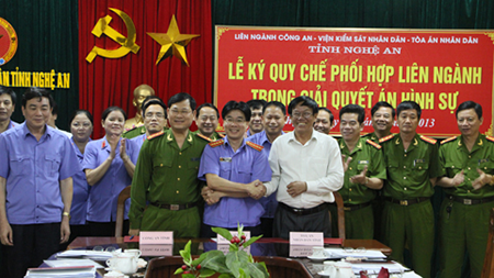 Lễ ký kết Quy chế phối hợp liên ngành trong giải quyết án hình sự