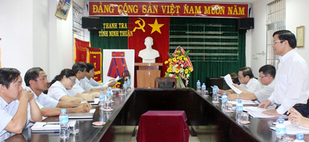 Một buổi làm việc của Ban Nội chính Tỉnh ủy Ninh thuận với Thanh tra tỉnh