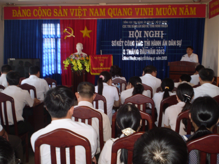 Hội nghị sơ kết công tác thi hành án dân sự tỉnh Ninh Thuận 6 tháng đầu năm 2013 
