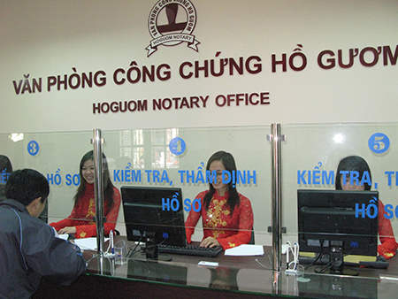 Một văn phòng công chứng tại Hà Nội 