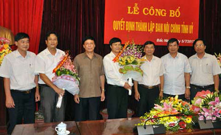 Lễ công bố Quyết định thành lập Ban Nội chính Tỉnh ủy Bắc Ninh