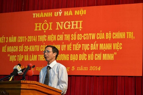 Phó Bí thư Thành ủy Hà Nội Tưởng Phi Chiến phát biểu chỉ đạo Hội nghị